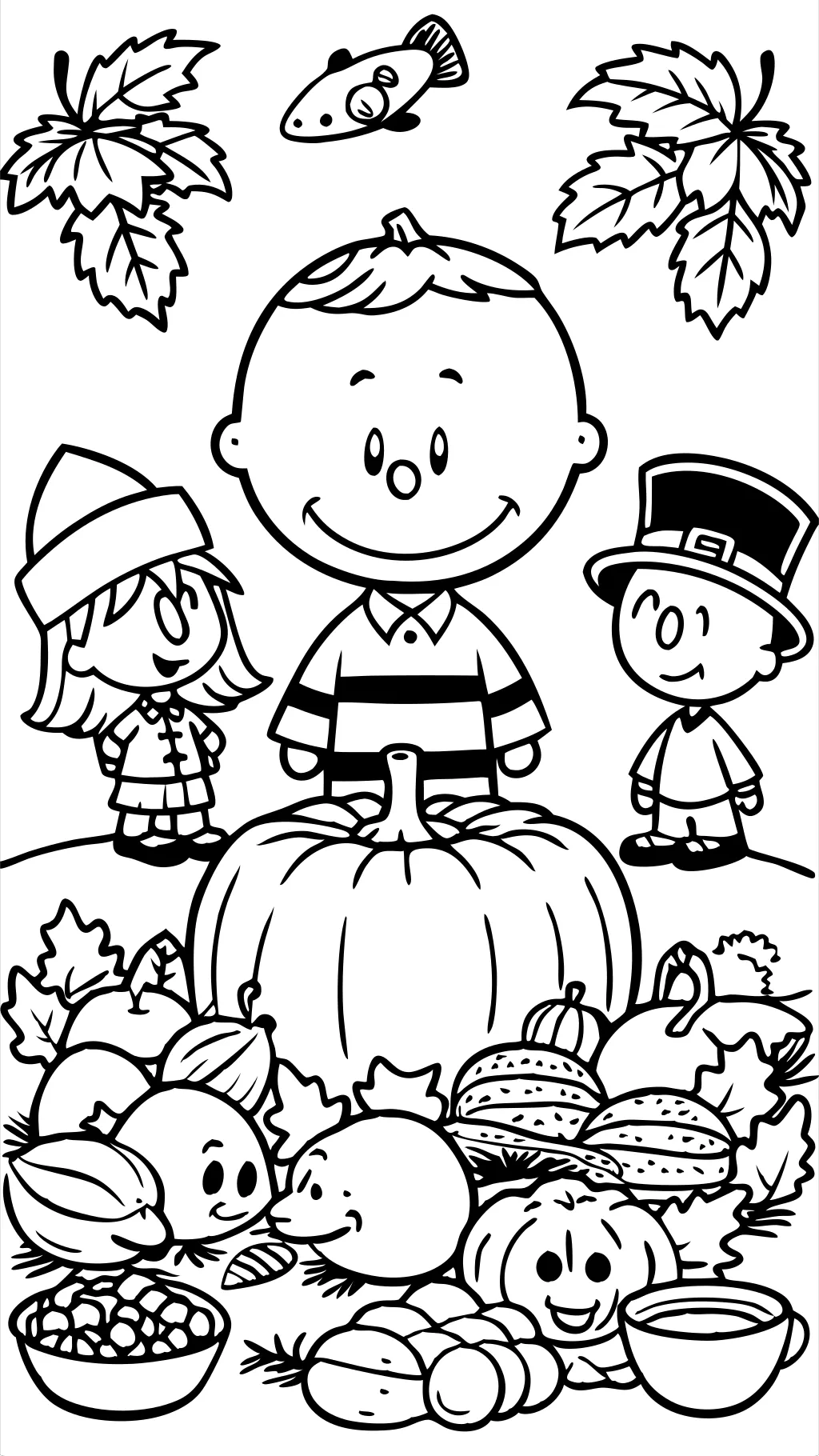 charlie brown thanksgiving color pages